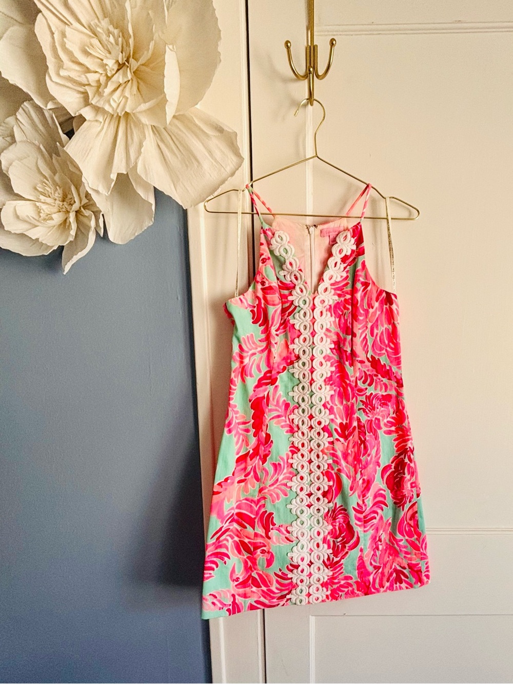 Lilly Pulitzer Pink and Aqua Floral Mini Dress | Size 2